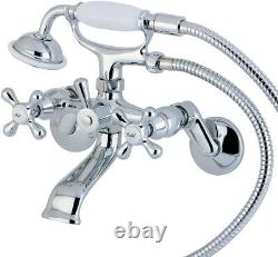 Kingston Brass KS266C Kingston Clawfoot Tub Faucet, 6-Inch Adjustable Center, Po