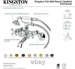 Kingston Brass KS266C Kingston Clawfoot Tub Faucet, 6-Inch Adjustable Center, Po
