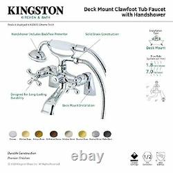 Kingston Brass KS267C Clawfoot Tub Faucet with Hand Shower, Polished Chrome