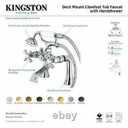 Kingston Brass KS268MB Kingston 7-Inch Center Deck Mount Tub Filler Matte Black