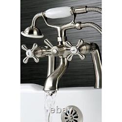 Kingston Brass KS268SN Victorian 7-Inch Deck Mount Tub and Shower Faucet Brushed