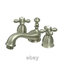 Kingston Brass KS3958AX Restoration Mini-Widespread Bathroom Faucet, Brushed