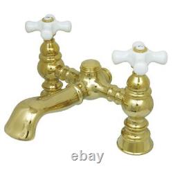 Kingston Brass Polished Brass Deck Mount Clawfoot Tub Faucet CC1136T2