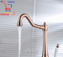 Kitchen Sink Faucet Copper Traditional Period Single Ceramic Lever One Hole Mixe