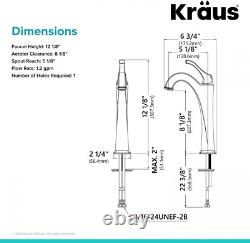 Kraus KVF-1200ORB Arlo Bathroom Faucet, 12.13, Oil Oil-Rubbed Bronze