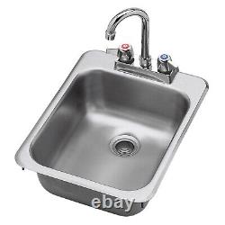 Krowne HS-1317 Single Compartment Drop-in Hand Sink with Center Deck-Mount Go