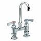 Krowne Royal Series 4 Center Raised Deck Mount Faucet, 3-1/2 Gooseneck Spout