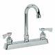 Krowne Royal Series 8 Center Deck Mount Faucet, 6 Gooseneck Spout, 15-501l
