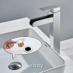 Lexdale Waterfall Bathroom Sink Vessel Faucet Brushed Nickel Single Handle Tall