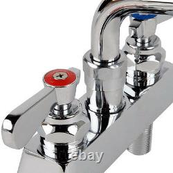 Low Lead Deck Mount Heavy Duty Faucet 4 Centers 12 Swing Spout Commercial Sink