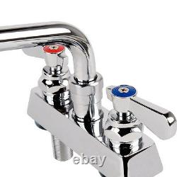Low Lead Deck Mount Heavy Duty Faucet 4 Centers 12 Swing Spout Commercial Sink