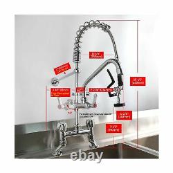 MS 4-8 Inch Adjustable Center Deck Mount 25'' Height Commercial Kitchen Sink