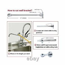 MS 4-8 Inch Adjustable Center Deck Mount 25'' Height Commercial Kitchen Sink