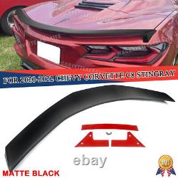 Matte Black Fits 20-23 Corvette C8 2022 New Z51 Low Profile Style Trunk Spoiler