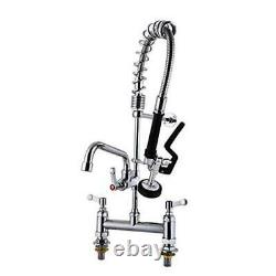 MaxSen 8 Inch Center Deck Mount Double Handle Pull out Spray Commercial Pre