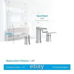 Moen 84763bl Genta 8 Matte Black 2-handle Widespread Bathroom Faucet