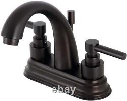NEW! Kingston Brass KS861. EL Elinvar 1.2 GPM Centerset Bathroom Faucet Bronze