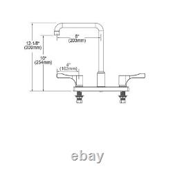 New Commercial Elkay LKD2442BHC 8 Center Exposed Deck Mount Faucet with Arc Spout