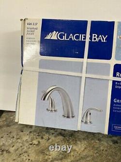 New Glacier Bay Roman 2 Handle Tub Faucet Brushed Nickle 816-117 8 Center