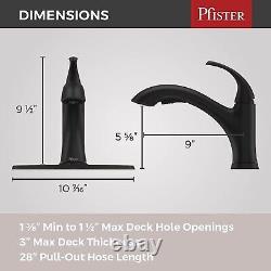 Pfister Wray Kitchen Faucet with Pull Out Spray, Mid Arc, Matte Black