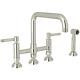 Rohl A3358ilwspn-2 Campo 1.5 Gpm Widespread Bridge Kitchen Faucet Side Spray