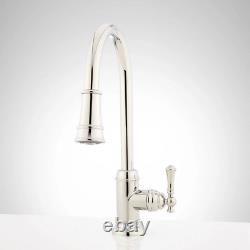 Signature Hardware 448174 Amberley Pull Down Kitchen Faucet, Polished Nickel