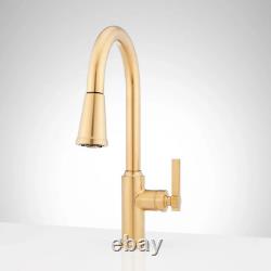 Signature Hardware 476860 Greyfield Pull Down Kitchen Faucet, Brushed Gold