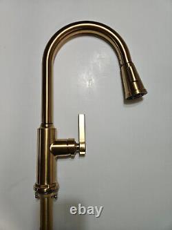 Signature Hardware 476860 Greyfield Pull Down Kitchen Faucet, Brushed Gold