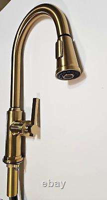 Signature Hardware 476860 Greyfield Pull Down Kitchen Faucet, Brushed Gold