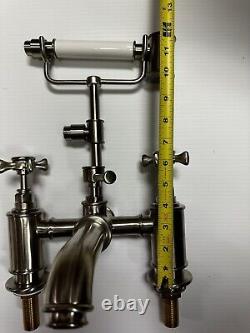 Signature Hardware Victoria Deck Mount Tub Filler With Hand Shower 7 Centers BN