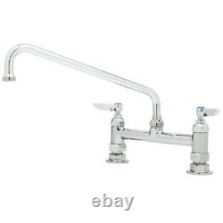 T&S B-0220-CC Deck Mounted Faucet with 18 Swing Nozzle-8 Adjustable Centers
