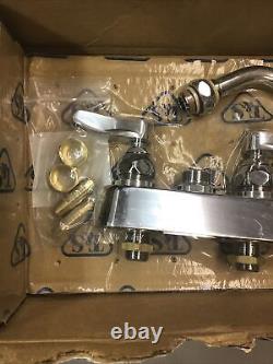 T&S B-1100 Deck Mounted Workboard Faucet 3 1/2 Centers 6 Swing Nozzle (B372)