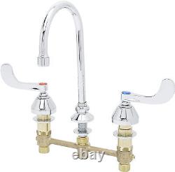 T&S B-2866-01 Medical Faucet, 8 Centers, Deck-Mounted Chrome, 4 Wrist Action
