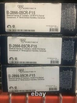 T&S B-2866-05 Medical Faucet 8 Centers Swivel Gooseneck, 4 Blade Handles