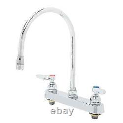 T&S Brass 8 Deck Mount Workboard Faucet with 8-13/16 Swivel Gooseneck