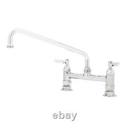 T&S Brass B-0221 8 Deck Mount Workboard Faucet with 12 Swing Spout