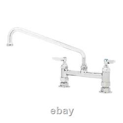 T&S Brass B-0221-CR 8 Deck Mount Workboard Faucet with 12 Swing Spout