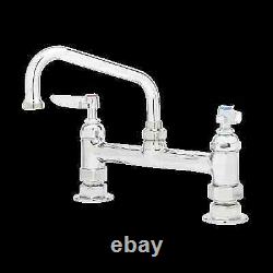 T&S Brass B-0222 8 Deck Mount Workboard Faucet with 6 Swing Spout