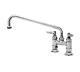 T&s Brass B-0225 Double Pantry Faucet, Deck Mount, 4 Centers, 12 Swing