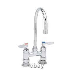 T&S Brass B-0325 Deck Mount Double Pantry Faucet with 4-Inch Centers and Swivel