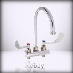 T&S Brass! B-1141-04 Deck Mount Workboard Faucet with 4-Inch Centers, Swivel Go