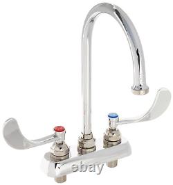 T&S Brass B-1141-04 Deck Mount Workboard Faucet with 4-Inch Centers, Swivel and