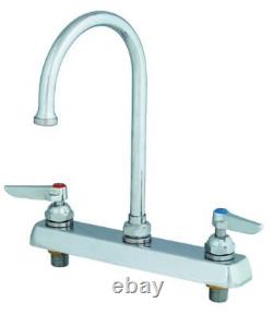 T&S Brass B-1142 Workboard Faucet Deck Mount 8-Inch Centers Swivel Gooseneck