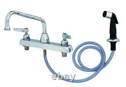 T&S Brass B-1172 Workboard Faucet, Deck Mount 8-Inch Centers 8-Inch Swing Nozzle