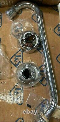 T&S Brass B-2855 Lav Faucet, 8 Centers, Lever Handles, 9 Swing Nozzle (Chrome)