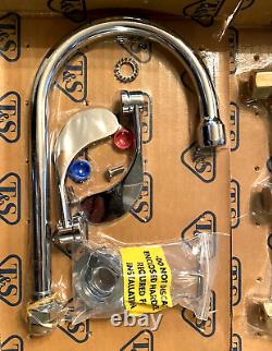T&S Brass B-2866-05 Medical Lavatory Faucet, 8 Centers, Swivel/Rigid Gooseneck