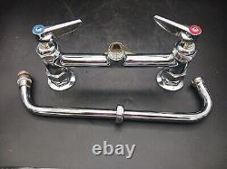 T&S Deck Mount Double Pantry Faucet, 12 inch Spout, 8 inch on center B-0221