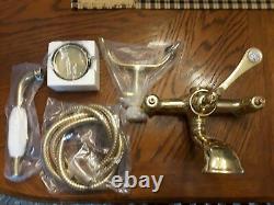 Tub Faucet Signature Hardware 3-Handle Claw Foot Centers 7 Gold BRASS $389 NEW