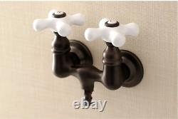 Two-Handle 2-Hole Tub Wall Mount Clawfoot Tub Faucet, Oil Rubbed AE39T5