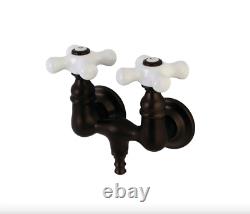 Two-Handle 2-Hole Tub Wall Mount Clawfoot Tub Faucet, Oil Rubbed AE39T5